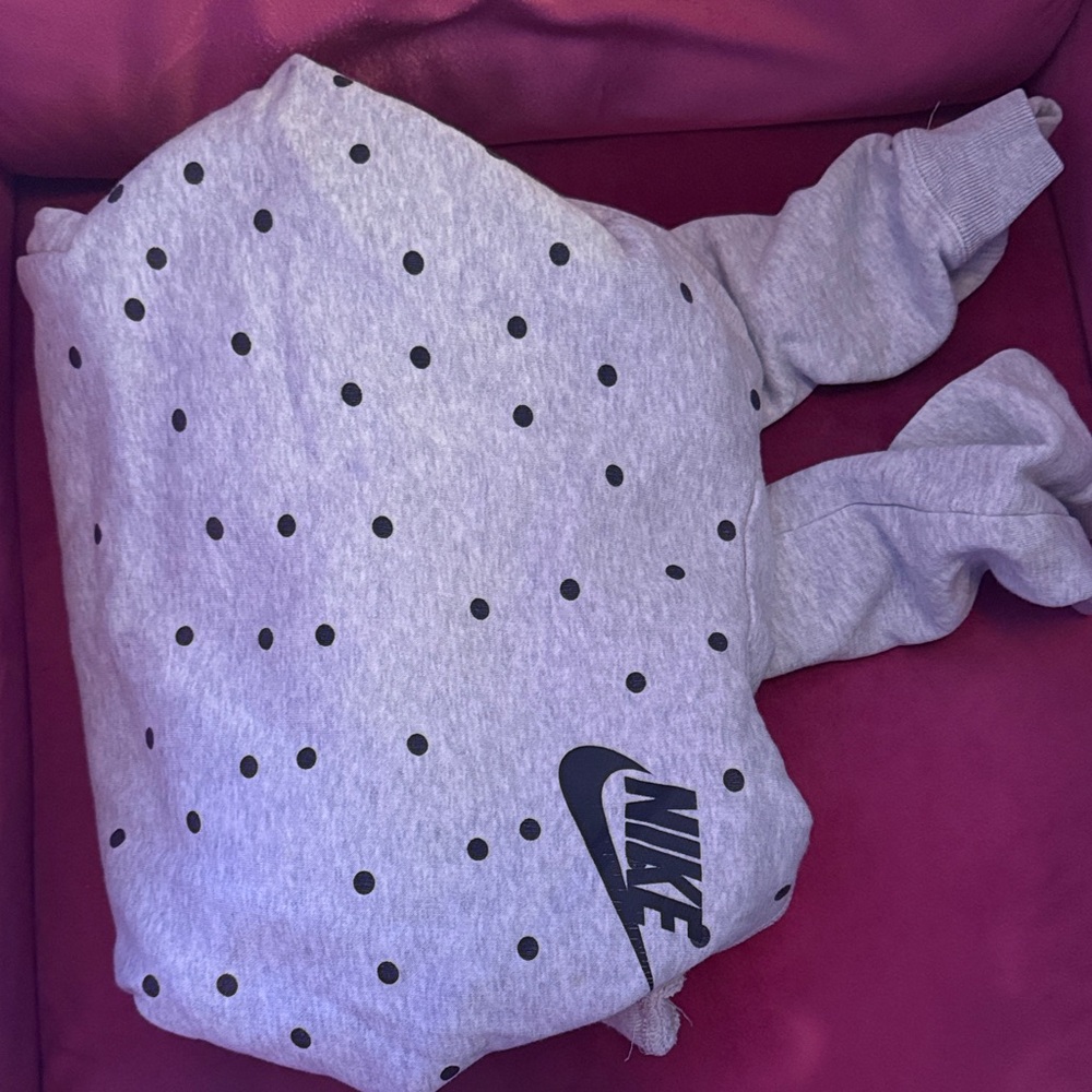 Nike Heather Gray Sweatshirt with Black Dots